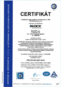 Block CRS - Certifikace